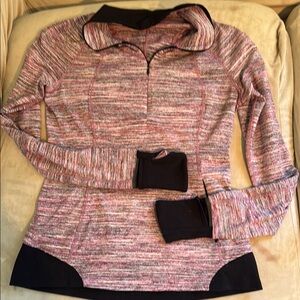 Lululemon Athletica Pink and Black Hoodie Sweatshirt